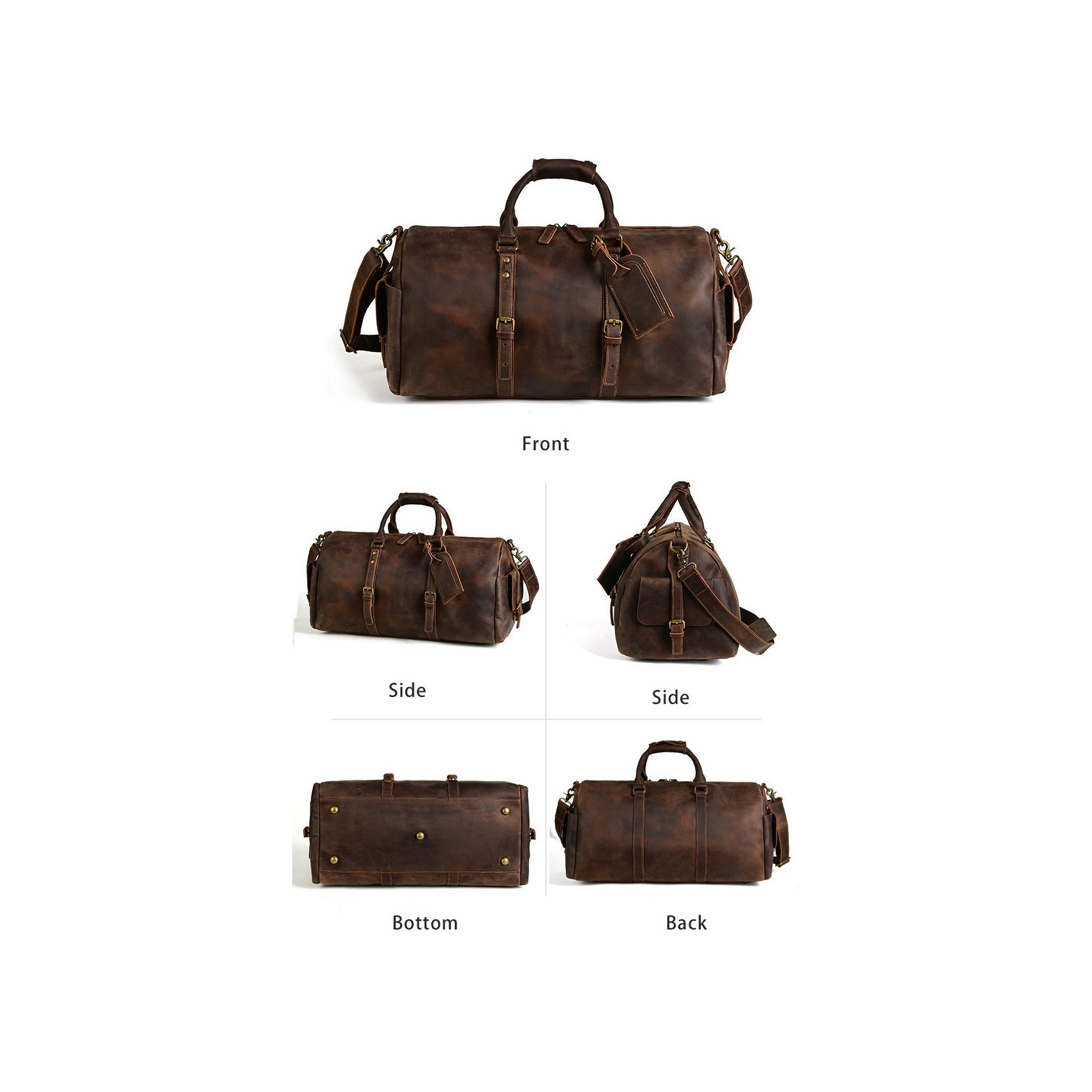 Мужская кожаная дорожная сумка Lydford темно-коричневая