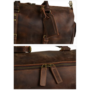 Чоловіча шкіряна дорожня сумка Lydford темно-коричнева фото