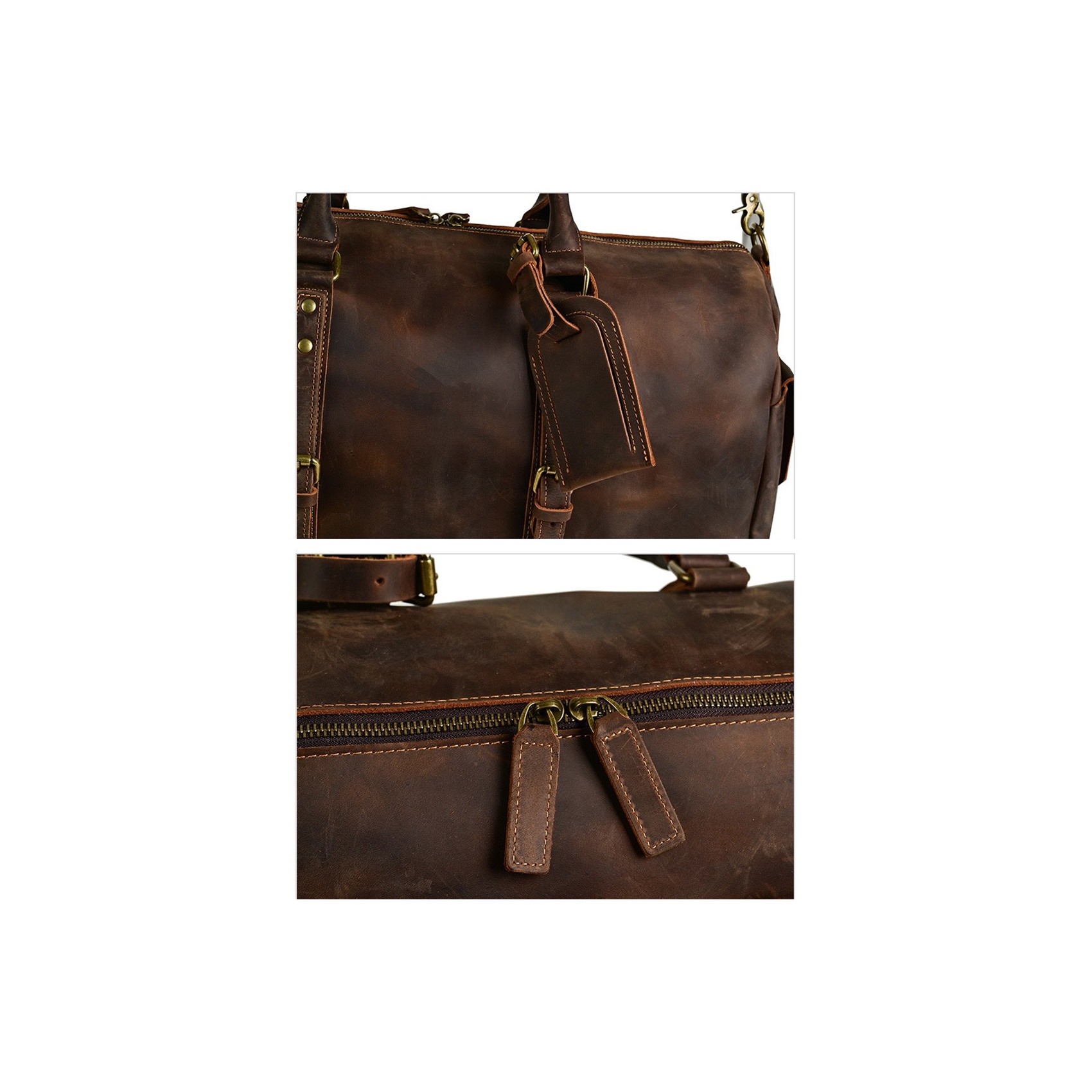 Чоловіча шкіряна дорожня сумка Lydford темно-коричнева