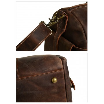 Мужская кожаная дорожная сумка Lydford темно-коричневая фото