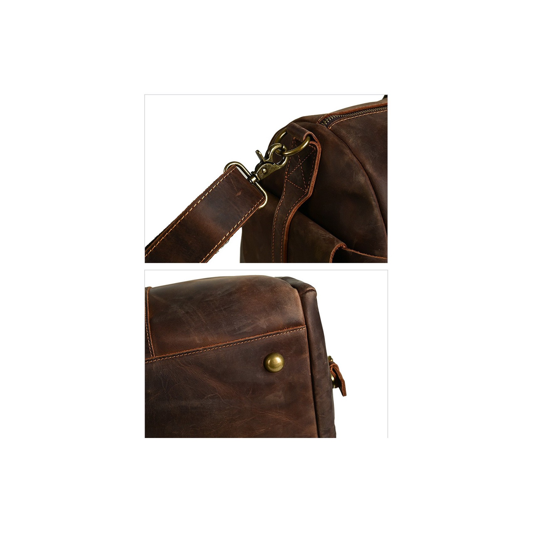 Чоловіча шкіряна дорожня сумка Lydford темно-коричнева