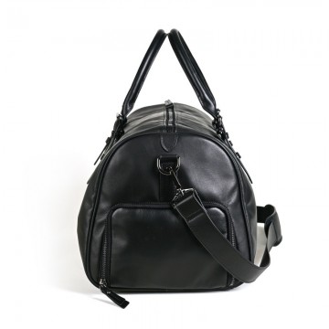 Мужская кожаная дорожная сумка Gerald черная фото