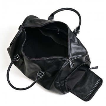 Мужская кожаная дорожная сумка Gerald черная фото