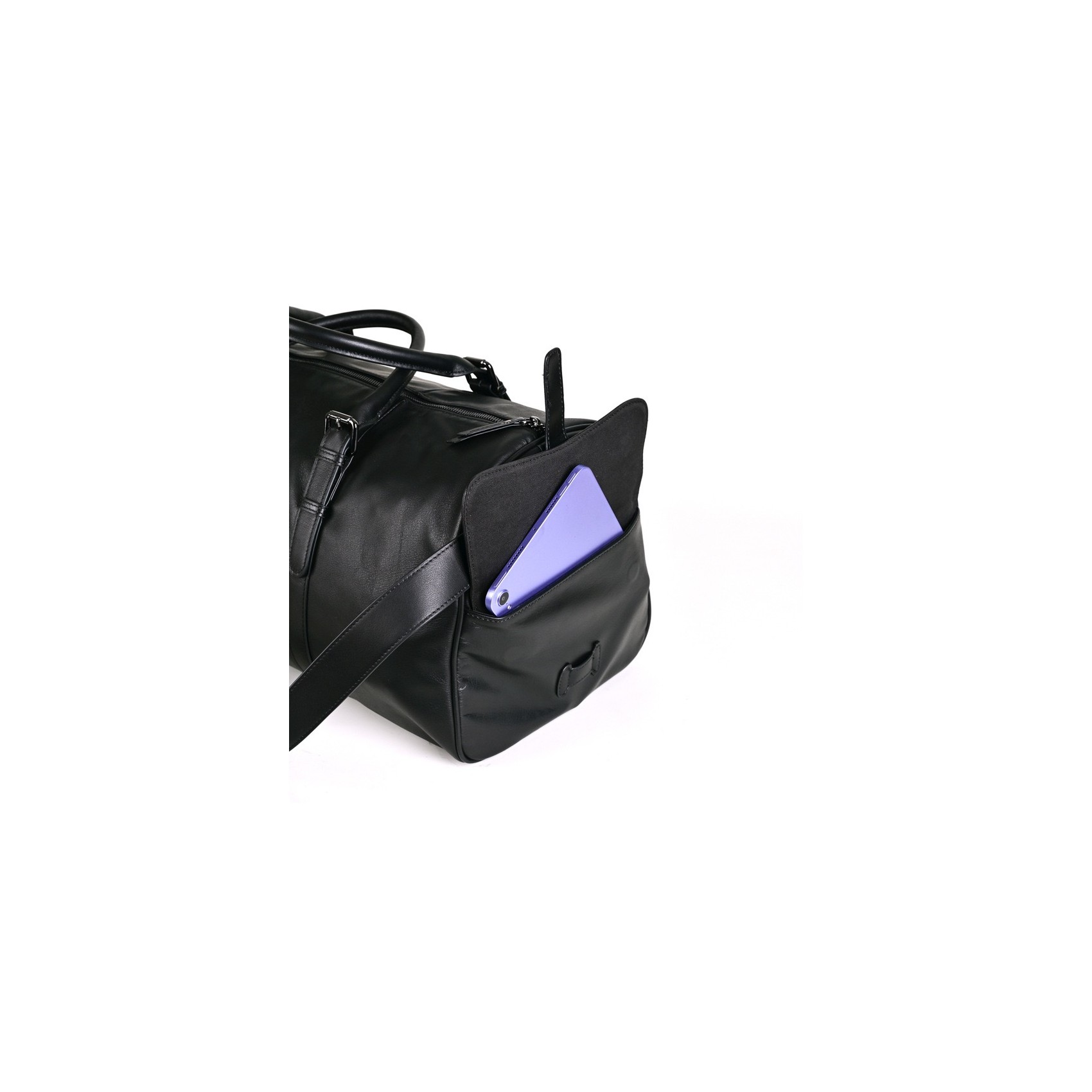 Мужская кожаная дорожная сумка Gerald черная