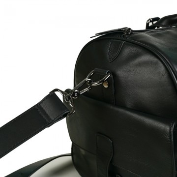 Чоловіча шкіряна дорожня сумка Gerald чорна фото