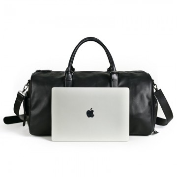 Мужская кожаная дорожная сумка Gerald черная фото