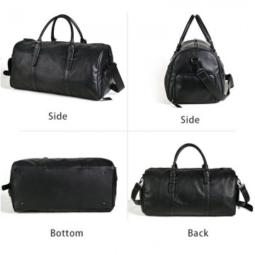 Чоловіча шкіряна дорожня сумка Gerald чорна фото