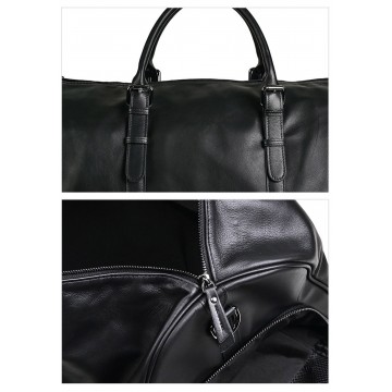 Чоловіча шкіряна дорожня сумка Gerald чорна фото