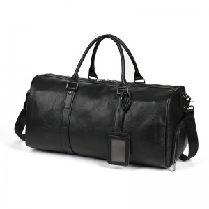 Чоловіча шкіряна дорожня сумка Charles чорна
