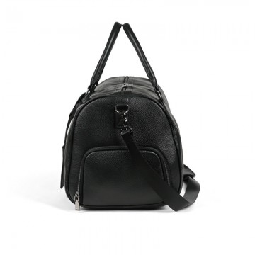 Мужская кожаная дорожная сумка Charles черная фото