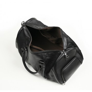 Мужская кожаная дорожная сумка Charles черная фото