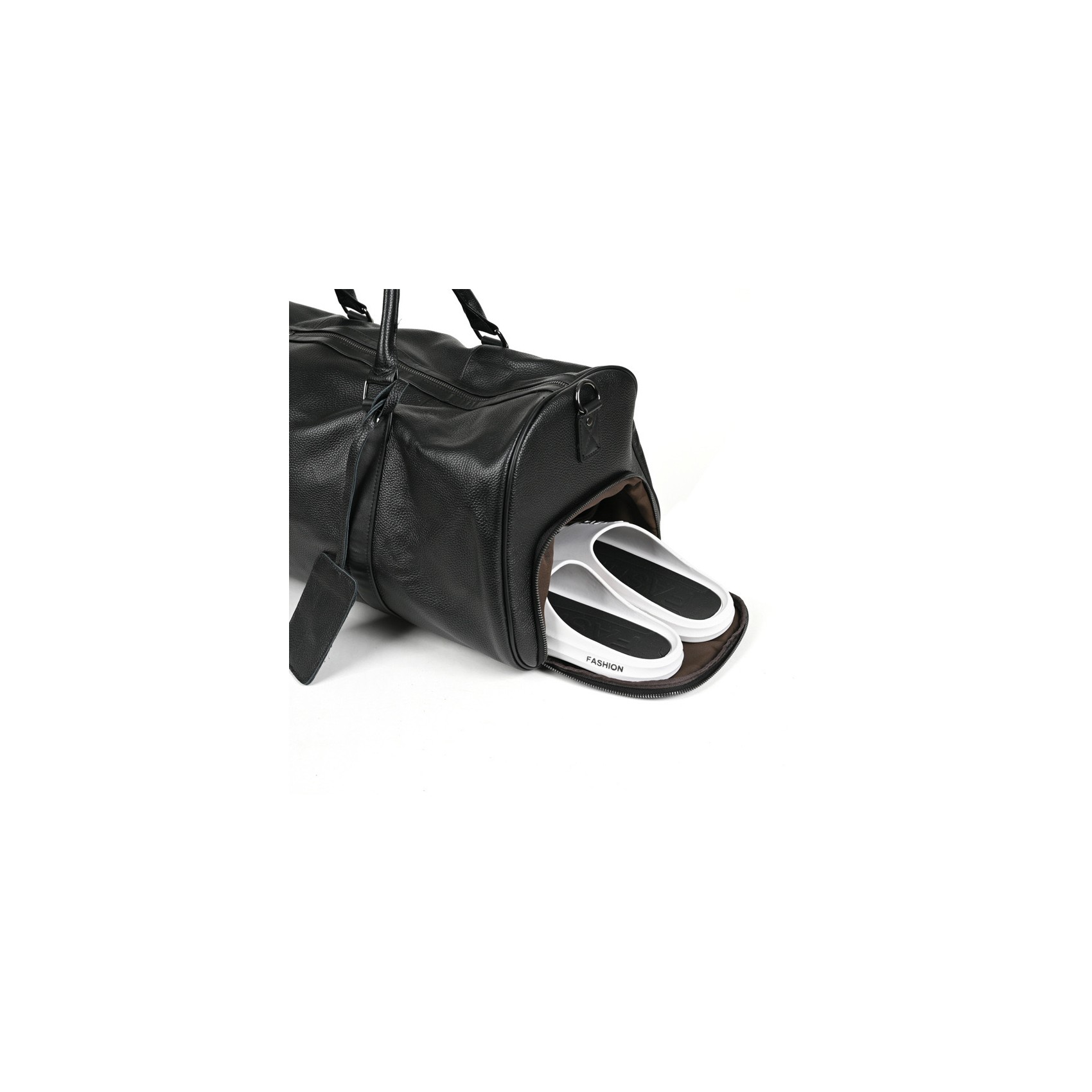 Чоловіча шкіряна дорожня сумка Charles чорна