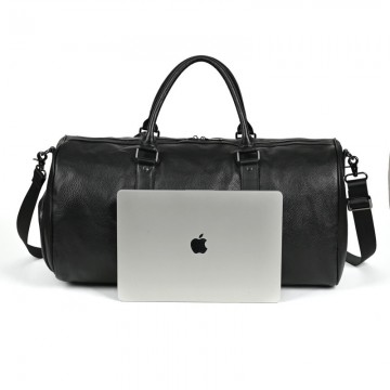 Мужская кожаная дорожная сумка Charles черная фото