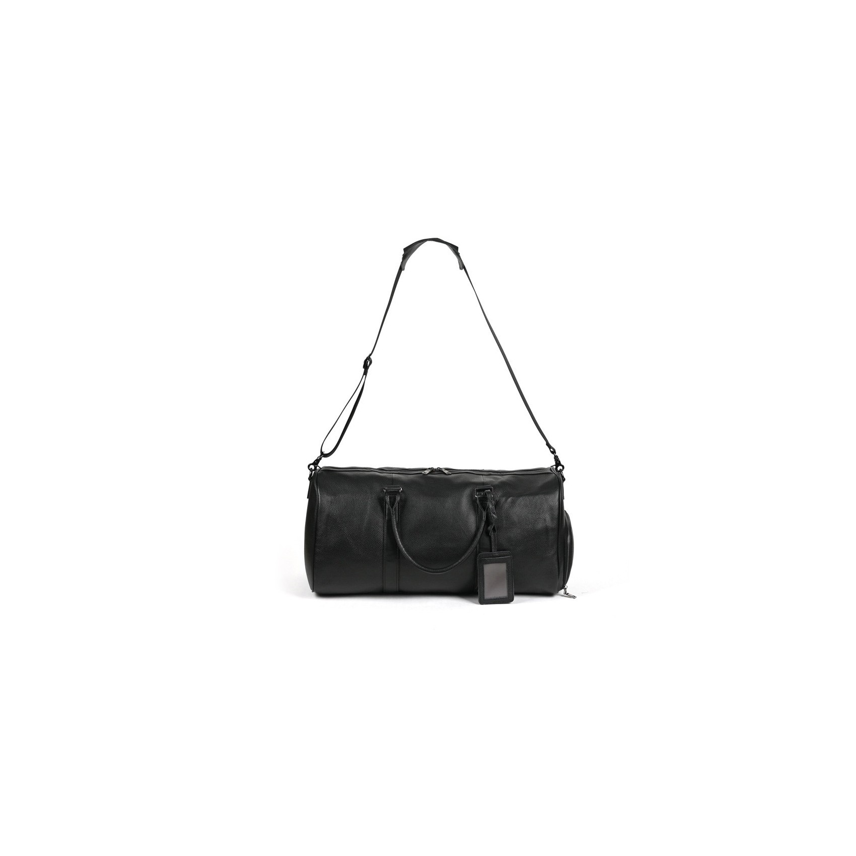 Мужская кожаная дорожная сумка Charles черная