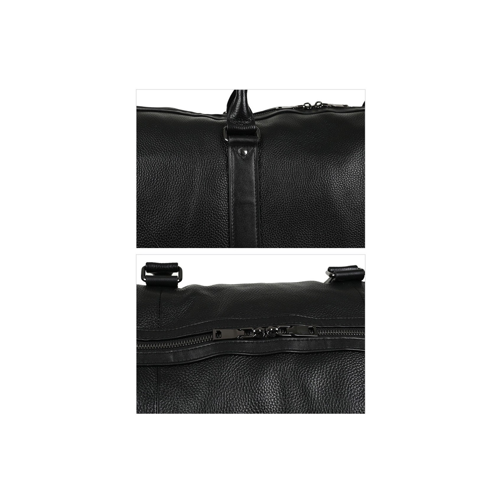 Чоловіча шкіряна дорожня сумка Charles чорна