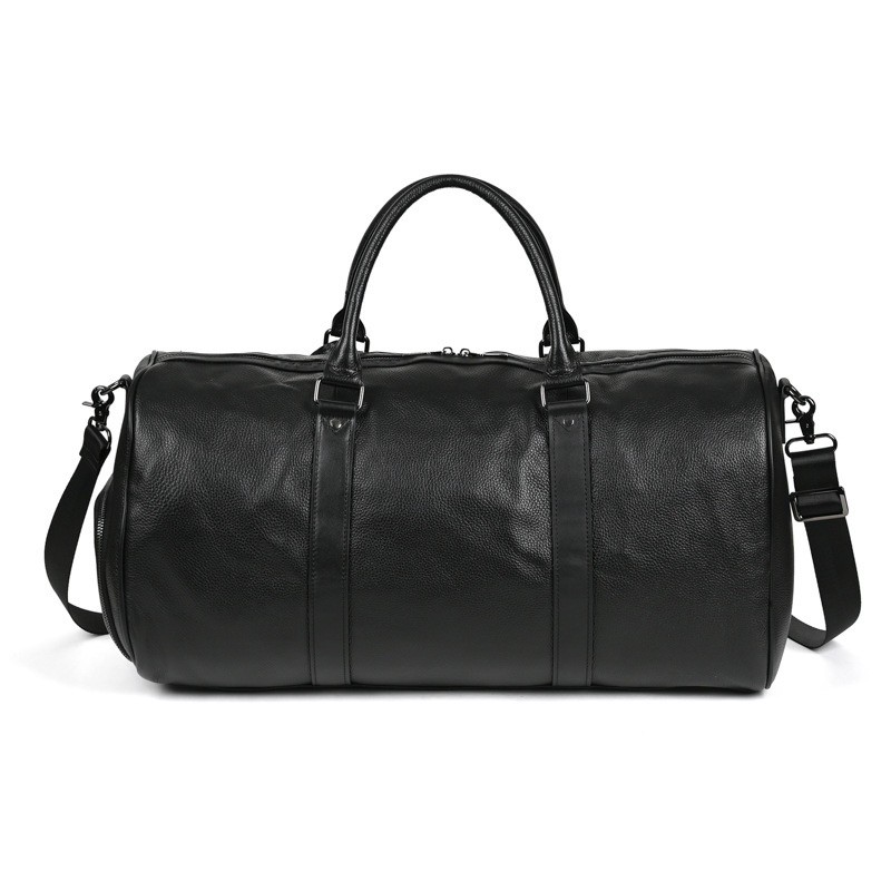 Чоловіча шкіряна дорожня сумка Charles чорна - 17 фото