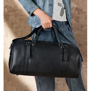 Чоловіча шкіряна дорожня сумка Tiverton чорна фото