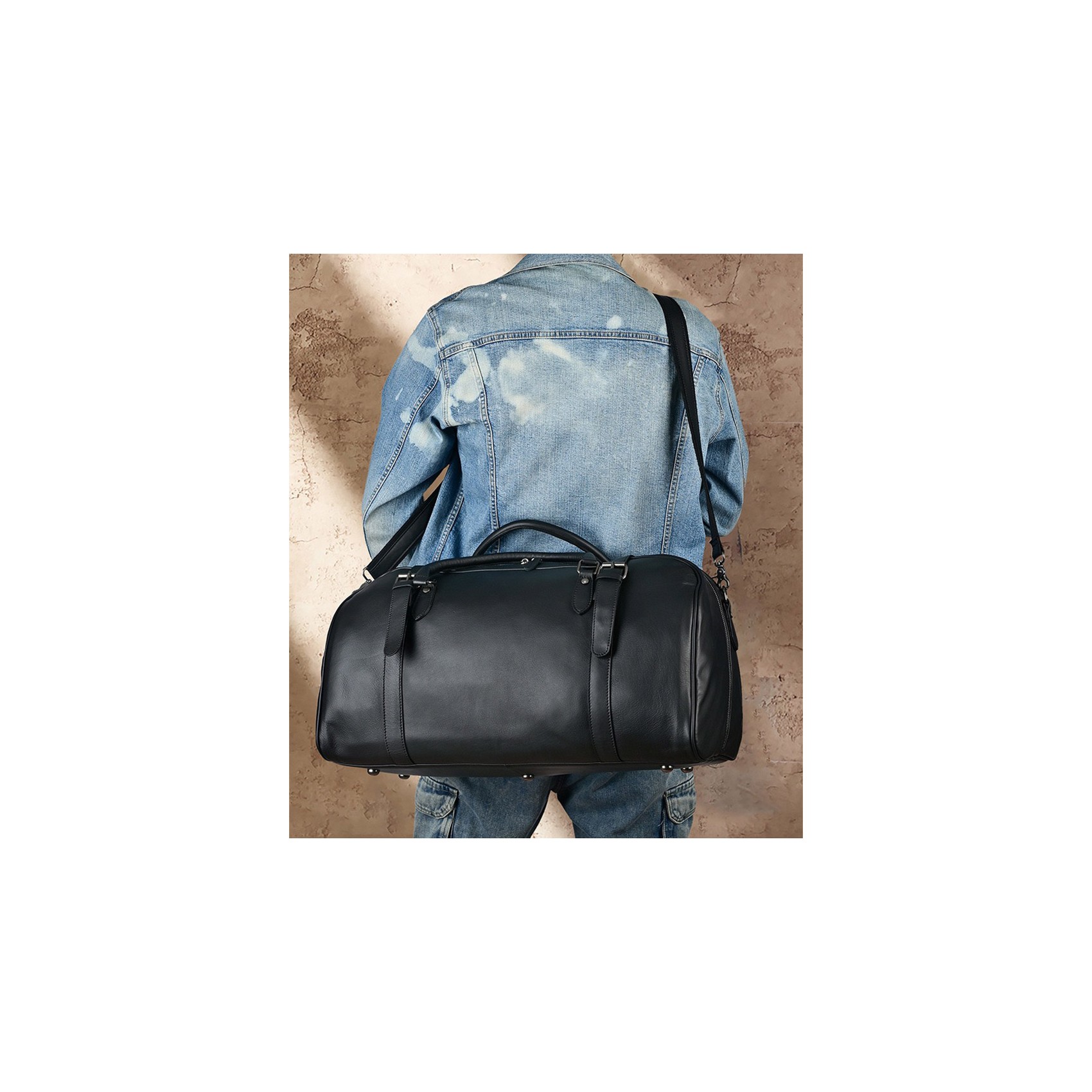 Мужская кожаная дорожная сумка Tiverton черная