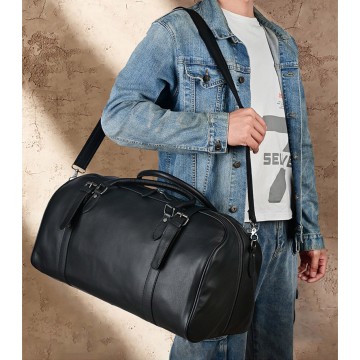 Мужская кожаная дорожная сумка Tiverton черная фото