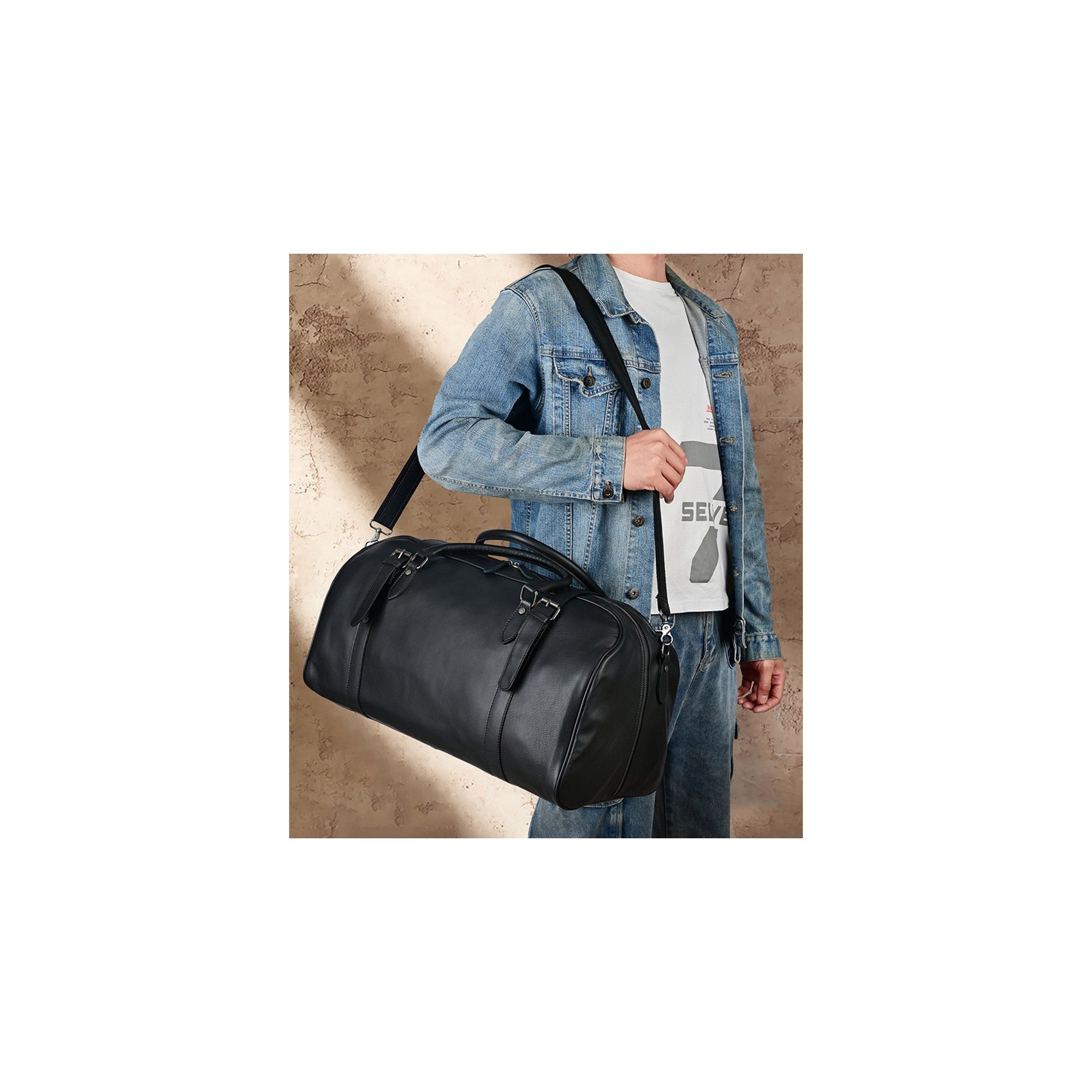 Мужская кожаная дорожная сумка Tiverton черная