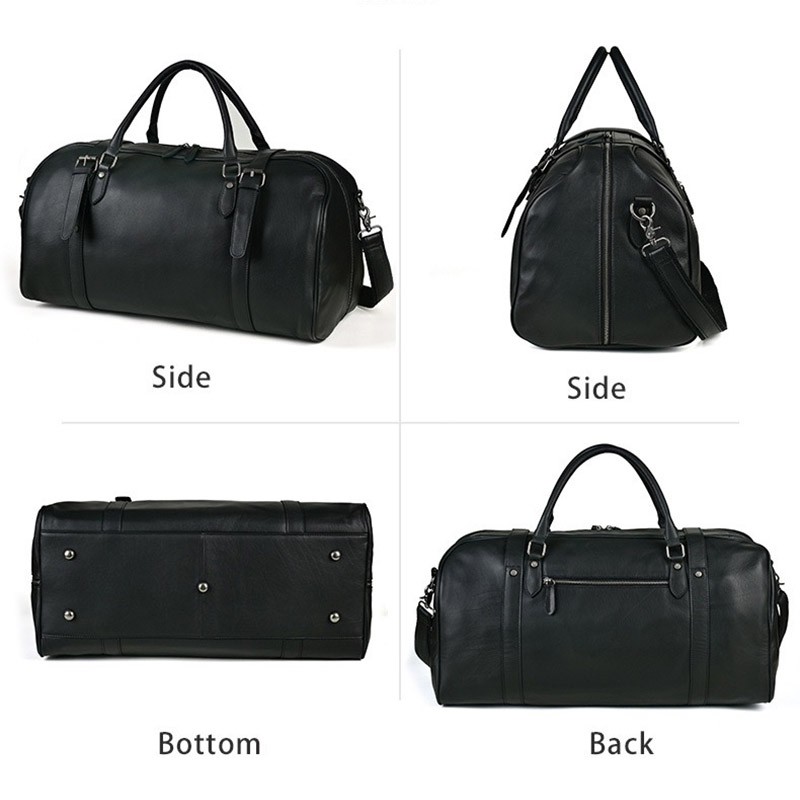 Мужская кожаная дорожная сумка Tiverton черная - 5 фото