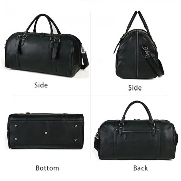 Чоловіча шкіряна дорожня сумка Tiverton чорна фото