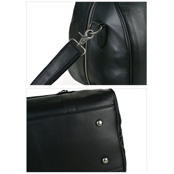 Чоловіча шкіряна дорожня сумка Tiverton чорна фото