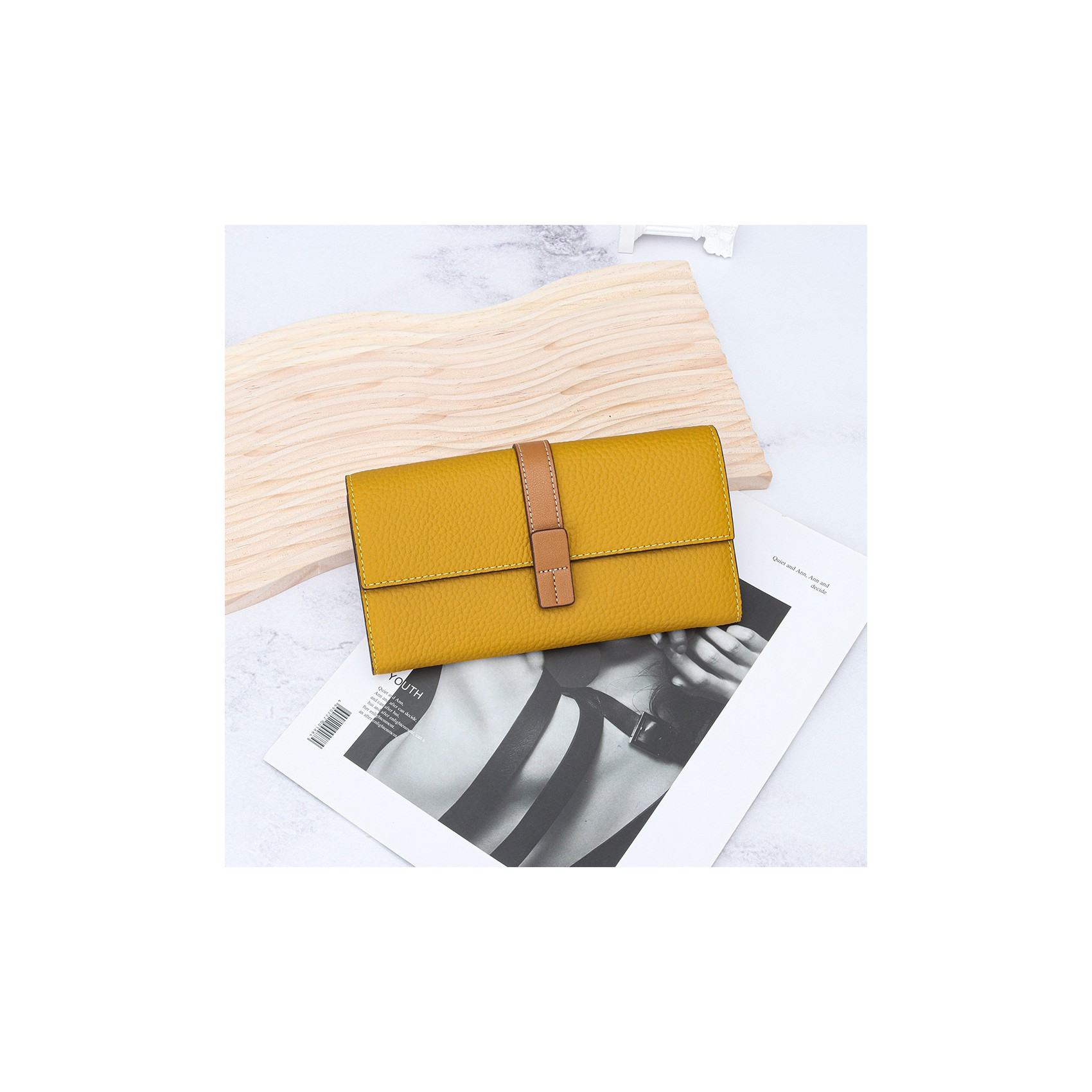 Женский кожаный кошелек Maggie горчичный