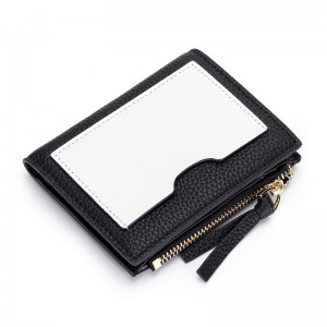 Жіночий шкіряний гаманець Justine чорно-білий