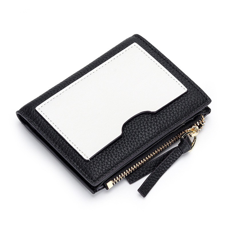 Женский кожаный кошелек Justine черно-белый