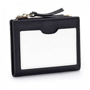 Женский кожаный кошелек Justine черно-белый