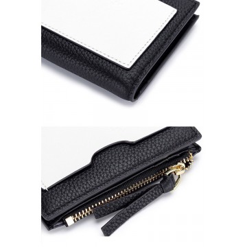 Женский кожаный кошелек Justine черно-белый фото