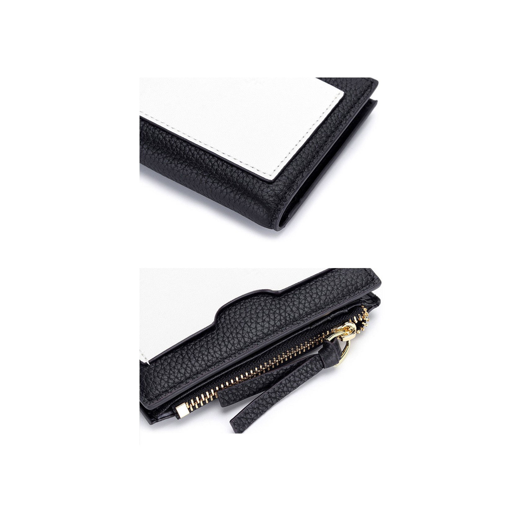 Жіночий шкіряний гаманець Justine чорно-білий