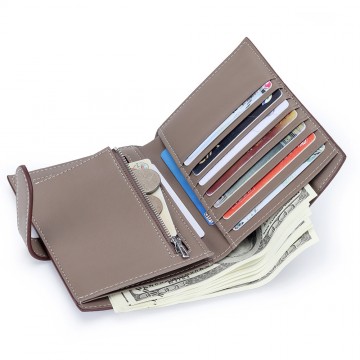 Женский кожаный кошелек Emeline бежевый фото