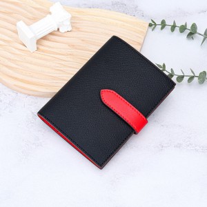 Женский кожаный кошелек Emeline черно-красный