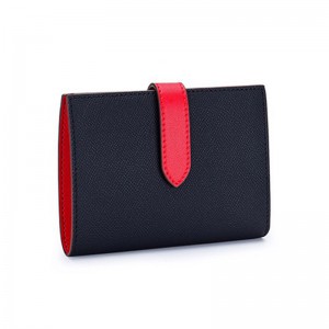 Женский кожаный кошелек Emeline черно-красный