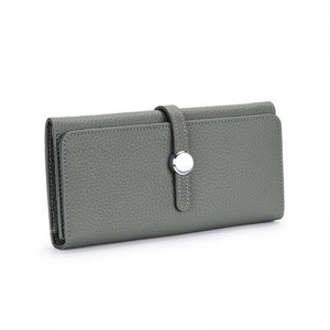 Женский кожаный кошелек Vicki серо-зеленый