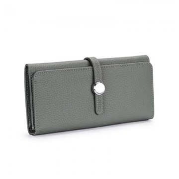 Жіночий шкіряний гаманець Vicki сіро-зелений фото