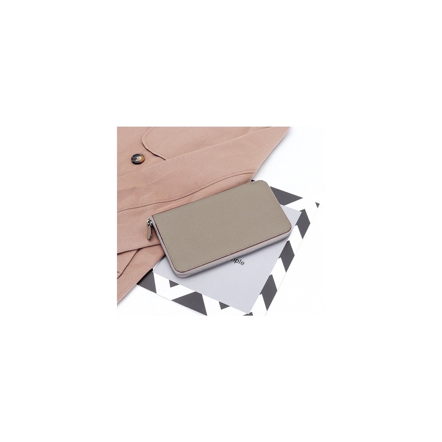 Женский кожаный кошелек Candice бежевый