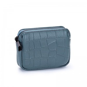 Жіночий шкіряний гаманець Chantal сіро-синій