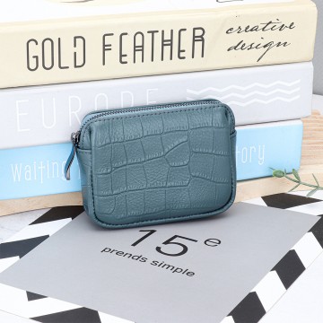 Жіночий шкіряний гаманець Chantal сіро-синій фото