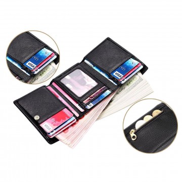 Женский кожаный кошелек Hayley черный фото