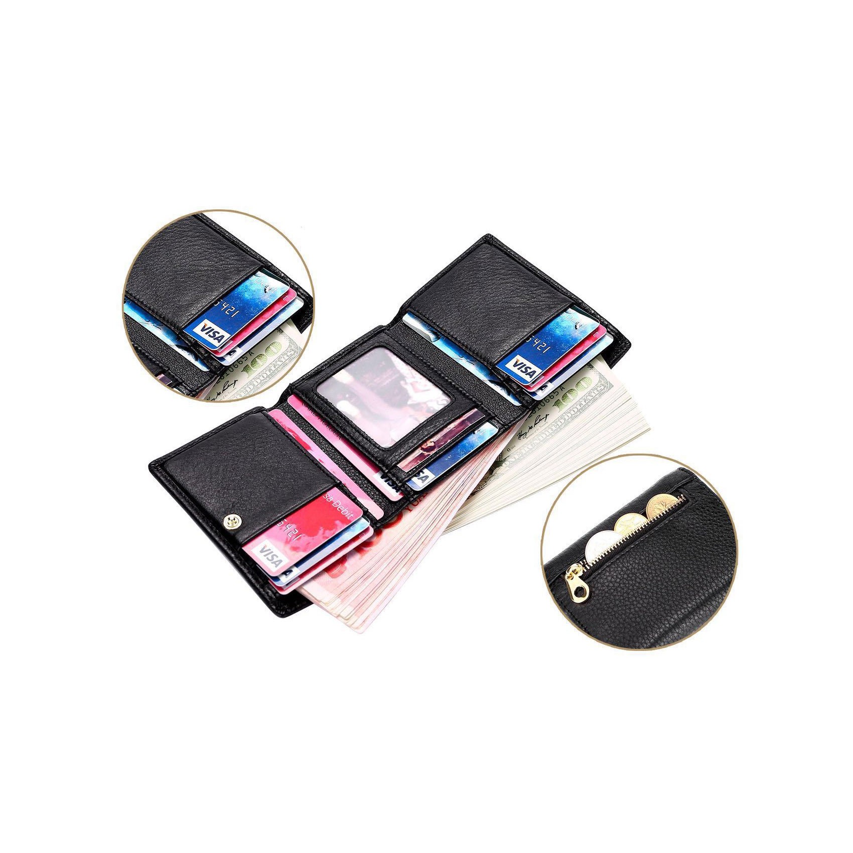 Женский кожаный кошелек Hayley черный