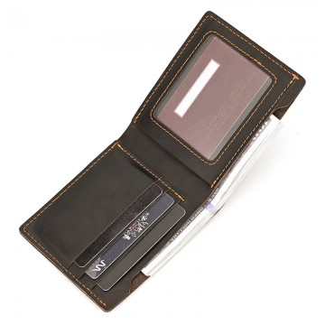 Чоловічий шкіряний гаманець Hampton темно-коричневий фото