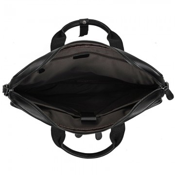 Мужская кожаная сумка для ноутбука Ashton черная фото