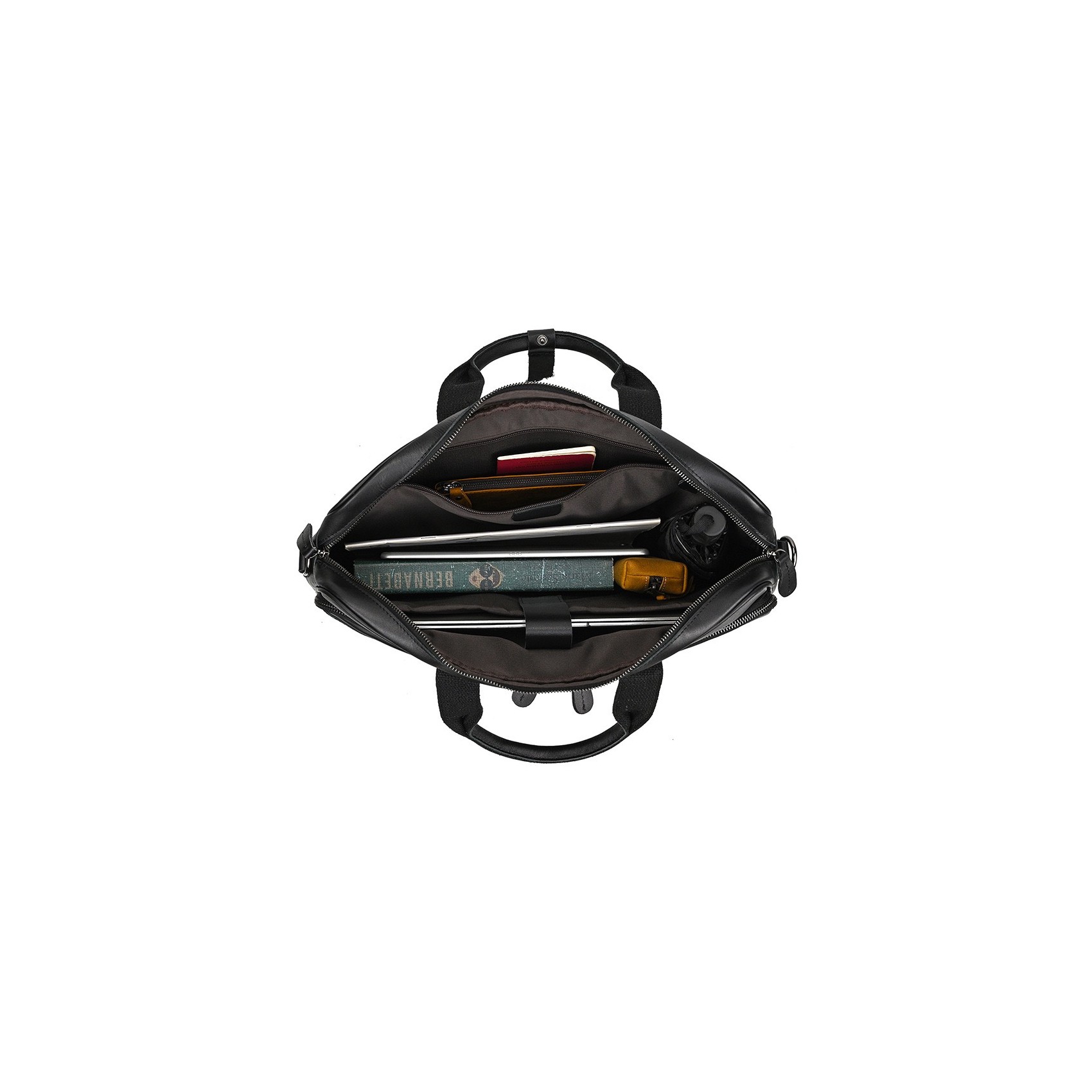 Мужская кожаная сумка для ноутбука Ashton черная