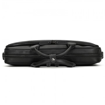 Чоловіча шкіряна сумка для ноутбука Ashton чорна фото