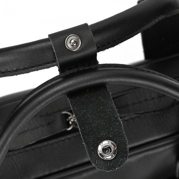 Мужская кожаная сумка для ноутбука Ashton черная фото