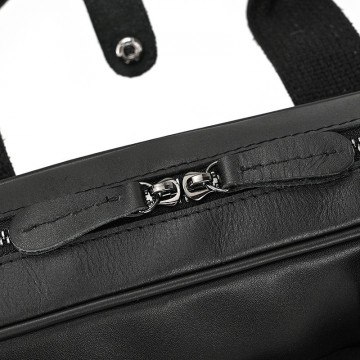 Чоловіча шкіряна сумка для ноутбука Ashton чорна фото