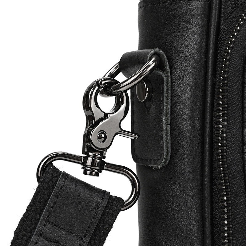 Чоловіча шкіряна сумка для ноутбука Ashton чорна - 14 фото